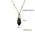 Square cut grey labradorite stone pendant with gold beaded chain for women - Hexagonal Prism Point Style (XBN260904) / Grey Feldspar