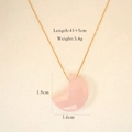 Detail view of pink moonstone necklace with 41+5cm gold chain and 1.9x1.6cm pendant - Rose Quartz