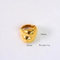 Polierter 14K vergoldeter klobiger Ring mit 20mm x 20mm Maßen und 11g Gewicht - Wellenbreiter Polierter Ring
