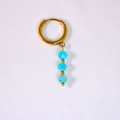 Boucle d'oreille plaquée or 14K avec perles facettées bleu clair et style baroque - Style Perles Facettées Bleu Clair (2) / Or/Bleu Clair
