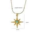 Gold starburst necklace with turquoise stone and dimensions 40+5cm length - Eight-Pointed Star - Amazonite (XBN260903-天河石-8)