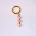 Pendiente colgante con perlas barrocas y cuentas facetadas rosas bañado en oro de 14K - Estilo de Cuentas Facetadas Rosa Suave (6) / Dorado/Rosa