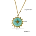 Gold stainless steel necklace with amazonite stone and star detail, 40+5cm length - Gear Edge Eight-Pointed Star - Amazonite (XBN260903-天河石-11)