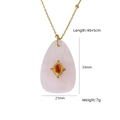 Stainless steel water drop necklace with rose quartz stone and gold vintage details - Teardrop Rose Quartz Inlaid Ruby - Rose Quartz (XBN260903-粉晶-1)