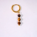 Pendientes de acero inoxidable dorado con cuentas naturales de ojo de tigre real - Estilo de Cuentas de Piedra de Ojo de Tigre (8) / Dorado/Marrón