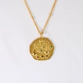 Collana in acciaio inossidabile placcata oro 14K con segno Bilancia e gemme colorate - Bilancia