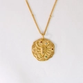 Collana medaglia Scorpione in oro 14K con cristalli colorati su catena in acciaio inox - Scorpione