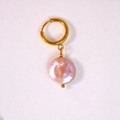 Pendiente barroco con perla rosa púrpura y aro dorado de acero inoxidable elegante - Estilo de Perla Barroca Rosa Púrpura (12)