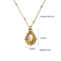 Bohemian gold stainless steel necklace featuring a white shell stone and beaded chain - Retro Bohemian Ring - White Shell (XBN260903-白贝-5)