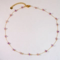 Handmade gold stainless steel chain necklace featuring purple natural stone beads - Amethyst Necklace