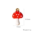 Detailed size specifications of the red mushroom pendant with white dots and gold ring - Red and White Polka Dot Mushroom Style (XB2506010)
