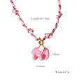 Close-up of pink elephant pendant with detailed dimensions 13.6mm by 15mm on cord - Pink Elephant Pendant (XB2506012)