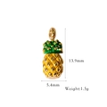 Detailed view of yellow pineapple charm with size 13.9mm by 5.4mm and 1.5g weight info - Pineapple Style (XB2506018)