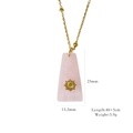 Halskette mit rosa Quarz-Anhänger in Goldoptik und Sonnenschliff-Design Details - Rosenquarz