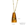 Tigerauge-Stein-Quadratanhänger-Halskette mit goldenem Sternenstern und Perlenkette - Tigerauge