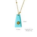 Goldene Edelstahlkette mit Türkisstein-Anhänger und kleinem Stern-Motiv verziert - Türkisblau