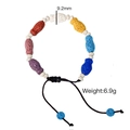 Bracciale intrecciato a mano con perle in pietra vulcanica a forma di pesce e cordino - Forma di Pesce Pietra Lavica Multicolore (XB2508012)