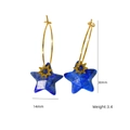 Boucles d'oreilles étoile en lapis-lazuli avec anneaux dorés et mesures précises - Lapis-lazuli