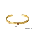 Brazalete de acero dorado con piedra ojo de tigre y medida de 6,2 mm - Ojo de tigre