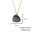 Collar de acero inoxidable dorado con colgante de labradorita y diseño de gota de agua - Estilo de Cadena de Bolas Triángulo Pequeño (XB2507008)