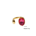 Détail d'une bague ouverte avec pierre rose, mesure de 15,2 mm et poids total de 7,4 g - Rose rouge