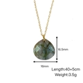 Collar de labradorita en forma de gota de acero inoxidable dorado con piedra gris - Estilo Facetado Gota Pequeña (XB2507011)