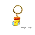 Goldene Kreolen mit buntem Cartoon-Socken-Anhänger aus Emaille, Gewicht 2,5 g - Lächeln Socken-Stil (XB2505004)