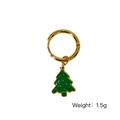 Weihnachtsbaum-Ohrring in Goldoptik mit grüner Emaille und 1,5g Gewicht - Goldpunkt Weihnachtsbaum-Stil (XB2505007)