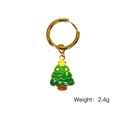 Weihnachtsbaum-Ohrringe in Gold mit grüner Emaille und einer Gewichtsangabe von 2,4 g - Stern-Spitze Weihnachtsbaum-Stil (XB2505008)
