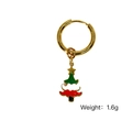 Weihnachtsbaum-Ohrring in Goldoptik mit grüner Emaille und 1,6 g Gewichtsangabe - Segmentierter Weihnachtsbaum-Stil (XB2505009)