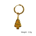 Weihnachtsbaum-Ohrring mit bunten Emaille-Punkten, goldener Creole, leichtes Gewicht von 2,2 g - Bunter Punkt Weihnachtsbaum-Stil (XB2505010)