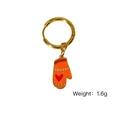 Weihnachtliche Edelstahl-Creole in Gold mit rotem Handschuh-Anhänger und Herz 1.6g - Herz Handschuh-Stil (XB2505012)