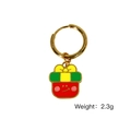 Weihnachts-Ohrringe als rote Geschenkbox, vergoldet mit bunter Emaille-Beschichtung - Rote Geschenkbox-Stil (XB2505013)