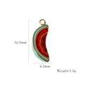 Pendentif tranche de pastèque en acier inoxydable émaillé, taille 16,5x6,2mm - Style Tranche de Pastèque (XB2506002)
