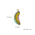 Pendentif tranche de fruit en émail fraise et acier inoxydable doré pour bijoux DIY - Style Tranche de Fruit (XB2506003)