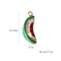 Pendentif tranche de pastèque 3D en émail et acier inoxydable doré pour bijoux DIY - Style Tranche de Pastèque (XB2506004)