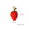 3D strawberry charm in red enamel finish with gold accents for DIY jewelry making - Strawberry Style (XB2506006)