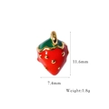 3D strawberry pendant in red enamel and gold finish with dimensions 11.6mm by 7.4mm - Mini Strawberry Style (XB2506007)