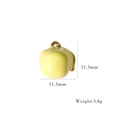 DIY apple pendant in light yellow drip oil stainless steel for fashion jewelry - Yellow Apple Style (XB2506012)
