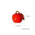 Red apple charm pendant in stainless steel with 15mm by 11.5mm size specifications - Red Apple Style (XB2506013)