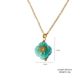 Collar barroco chapado en oro con colgante de trébol en piedra amazonita verde - Estilo Trébol (XBX25092704)