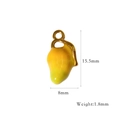 Vibrant mango fruit pendant in yellow enamel finish with golden metal loop accessory - Mango Style (XB2506017)