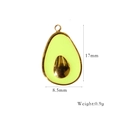 Avocado-shaped stainless steel pendant with green enamel and size measurement - Avocado Style (XB2506020)