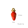 3D red strawberry fruit pendant charm in stainless steel for DIY jewelry making - Red Pepper Style (XB2506023)