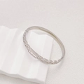 Detail of silver-plated stainless steel bracelet with hollow chain and zircon stones - Zirconia Hollow Chain Style (B750 Silver)