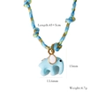 Blue elephant oil-drop pendant with colorful braided cord necklace for women - Light Blue Elephant Pendant (XB2506014)