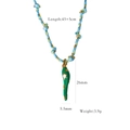 Handmade colorful rope necklace with green chili pendant and titanium steel details - Green Chili Pendant (XB2506016)