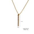 Collier en or avec pendentif barre verticale serti de diamants blancs fins - Style Barre Fine (XBN25093207)