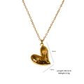 Collier cœur asymétrique doré avec cristaux blancs, dimensions 16mm x 13mm - Style Cœur Plein (XBN25093211)