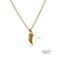 Collier en acier inoxydable doré avec pendentif corne et zircon blanc 12,2x5,2mm - Style Corne (XBN25093214)